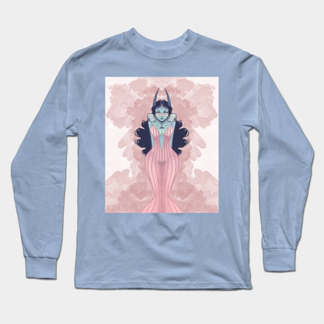 Angry Demon Girl Long Sleeve T-Shirt by Stayhella Studio